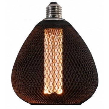 LED lemputė E27 2.5W, ažūrinis gaubtas, juodas, šilta balta šviesa