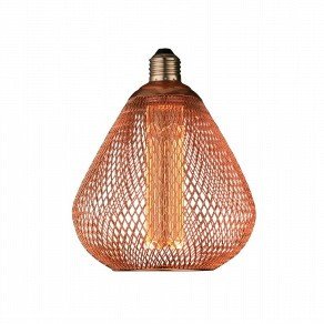 LED lemputė E27 2.5W, ažūrinis gaubtas, vario, šilta balta šviesa