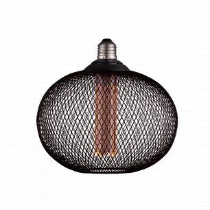 LED lemputė E27 2.5W, ažūrinis gaubtas, juodas, šilta balta šviesa