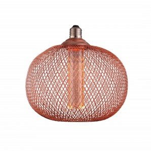 LED lemputė E27 2.5W, ažūrinis gaubtas, vario, šilta balta šviesa