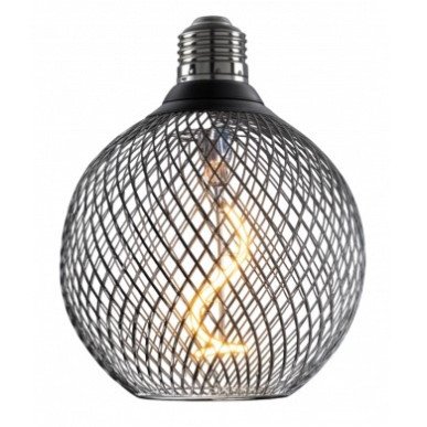 LED lemputė E27 2.5W, ažūrinis gaubtas, juodas, šilta balta šviesa