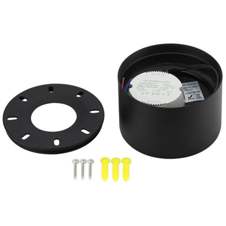 LED lubų šviestuvas, 10W, juodas, neutrali balta šviesa LED lubų šviestuvas, 10W, juodas, neutrali balta šviesa