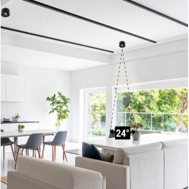 LED lubų šviestuvas, 10W, juodas, neutrali balta šviesa LED lubų šviestuvas, 10W, juodas, neutrali balta šviesa