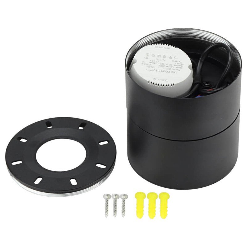 LED lubų šviestuvas, 12W, juodas, reguliuojamas, neutrali balta šviesa LED lubų šviestuvas, 12W, juodas, reguliuojamas, neutrali balta šviesa