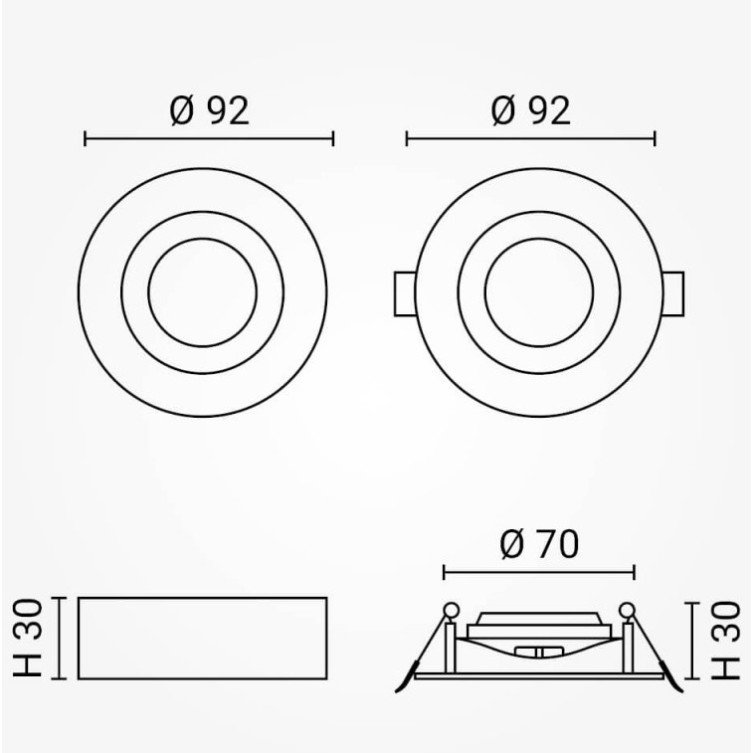LED lubų šviestuvas, 5W, baltas, reguliuojamas, CCT šviesa LED lubų šviestuvas, 5W, baltas, reguliuojamas, CCT šviesa
