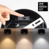 LED lubų šviestuvas, 20W, apvalus, reguliuojamas, juodas, CCT šviesa LED lubų šviestuvas, 20W, apvalus, reguliuojamas, juodas, CCT šviesa