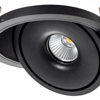 LED šviestuvas, apvalus, pasukamas, juodas, 30W, CCT šviesa