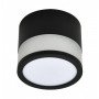 LED lubų šviestuvas, 7W, apvalus, juodas, šilta balta šviesa