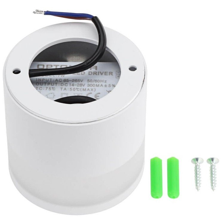 LED lubų šviestuvas, 7W, apvalus, baltas, neutrali balta šviesa