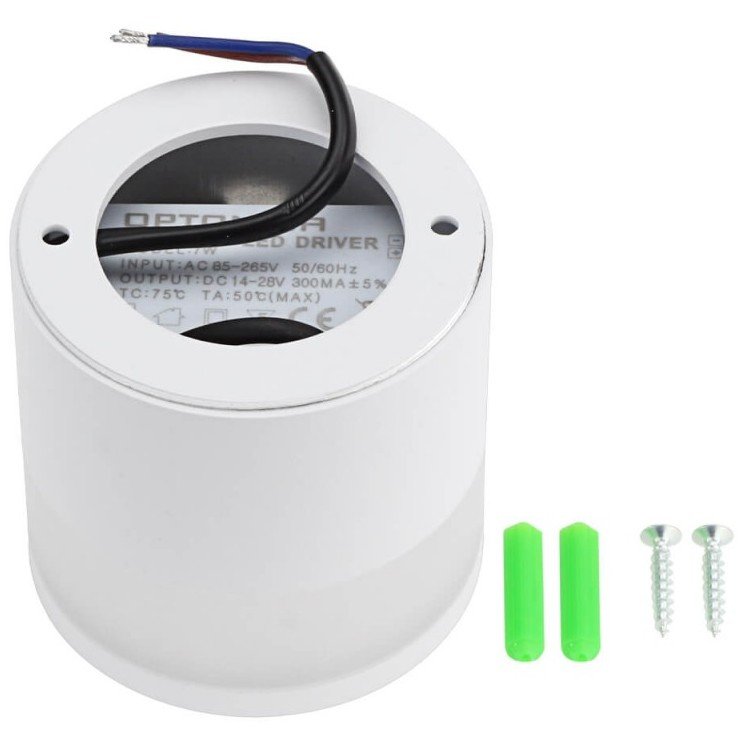 LED lubų šviestuvas, 7W, apvalus, baltas, šilta balta šviesa