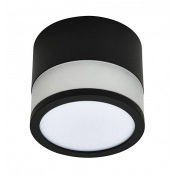 LED lubų šviestuvas, 12W, apvalus, juodas, šilta balta šviesa