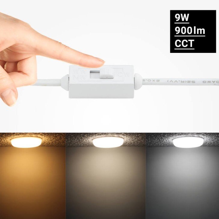 LED mini panelė, apvali, 9W, CCT šviesa