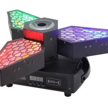 LED prožektorius, 3x60W balta, 36x3W RGB