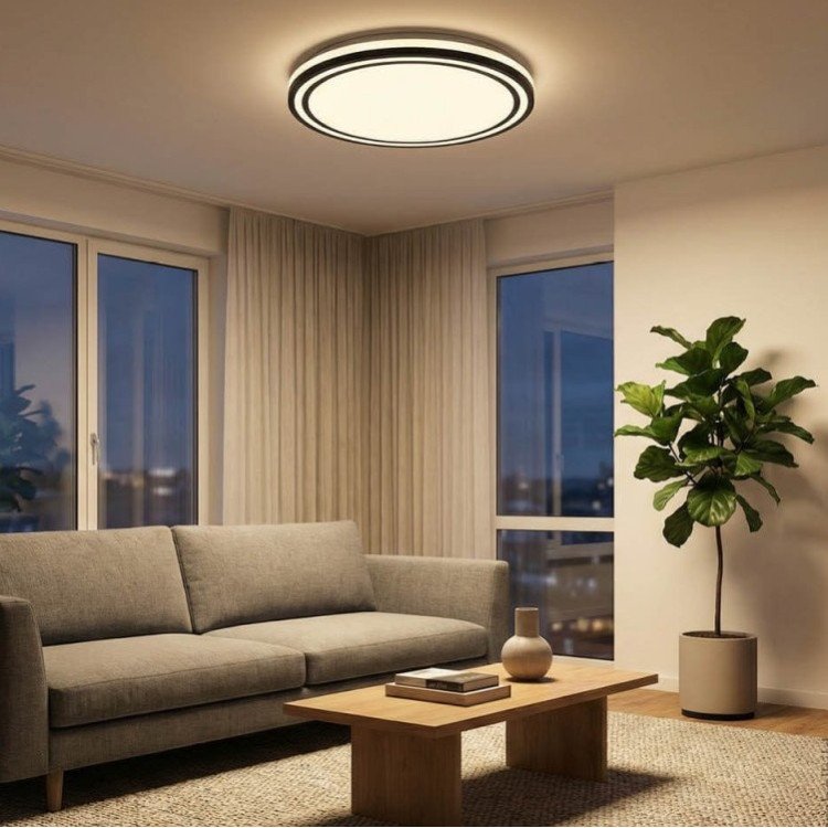 LED lubų šviestuvas, 36W, baltas/juodas, CCT šviesa LED lubų šviestuvas, 36W, baltas/juodas, CCT šviesa