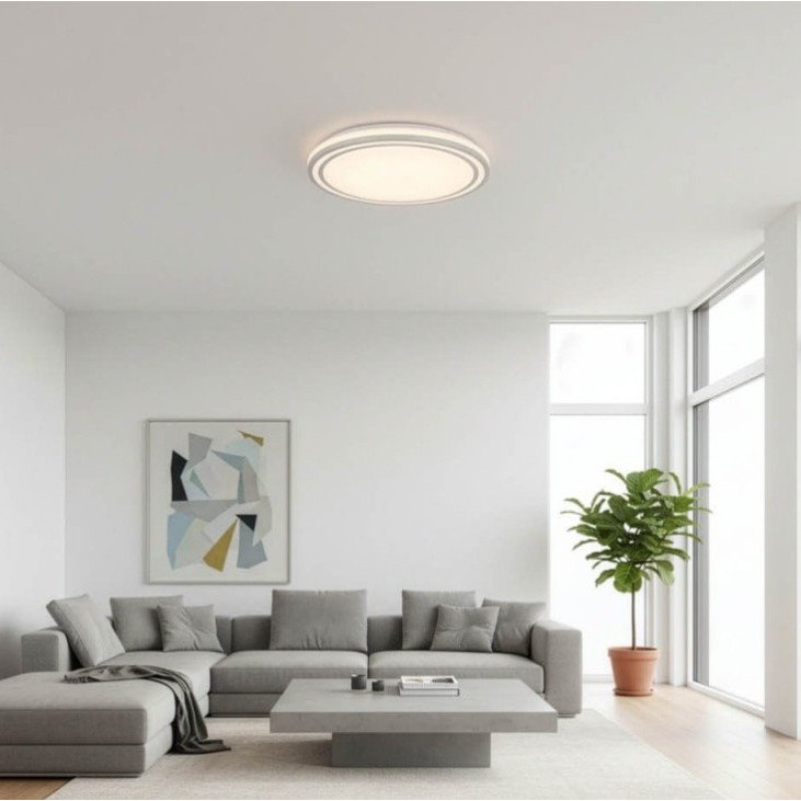 LED lubų šviestuvas, 36W, baltas/sidabrinis, CCT šviesa LED lubų šviestuvas, 36W, baltas/sidabrinis, CCT šviesa