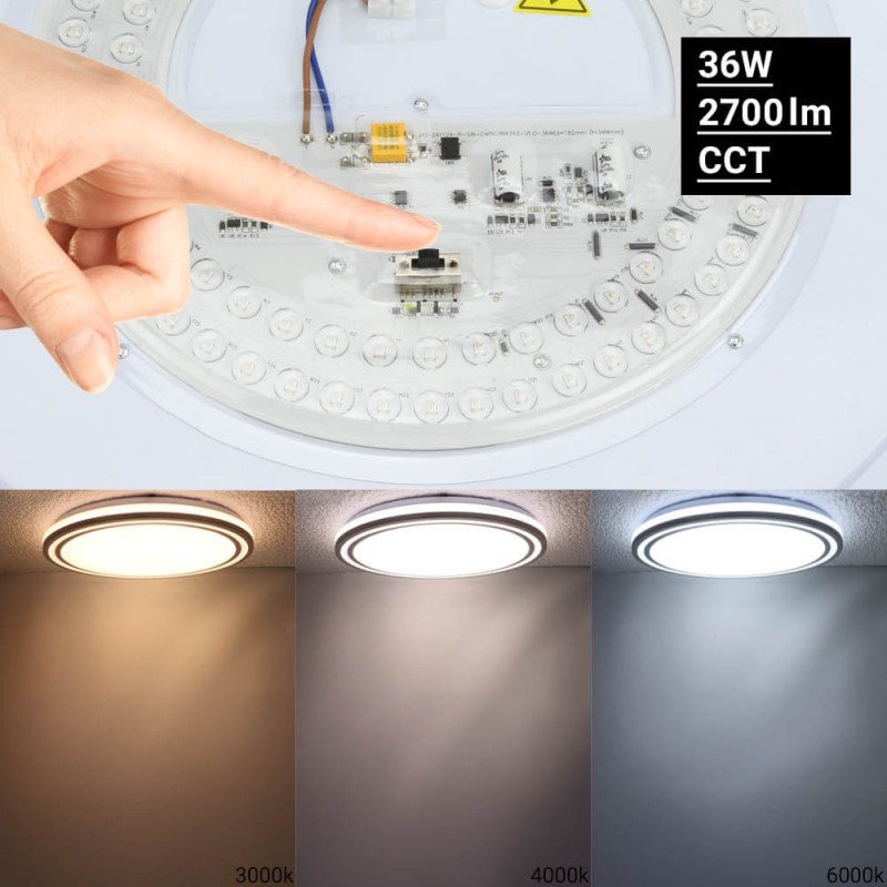 LED lubų šviestuvas, 36W, baltas/indigo, CCT šviesa LED lubų šviestuvas, 36W, baltas/indigo, CCT šviesa