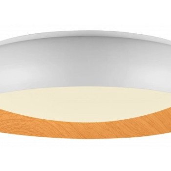 LED lubų šviestuvas, 36W, baltas/medžio, CCT šviesa