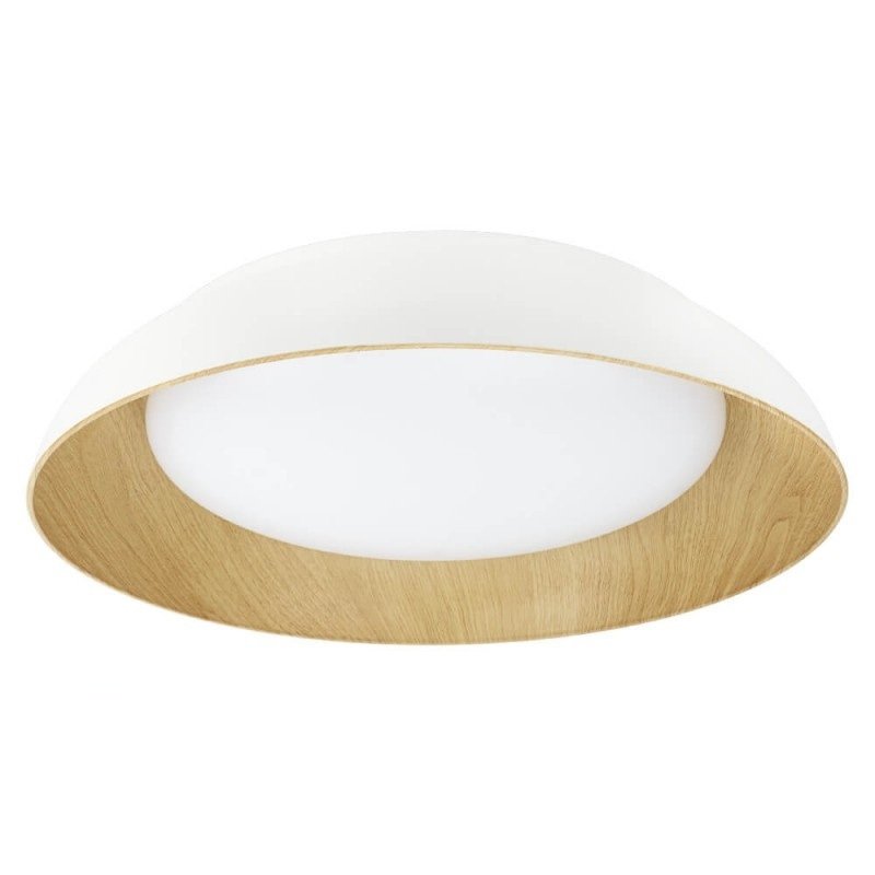 LED lubų šviestuvas, 24W, baltas/medžio, CCT šviesa