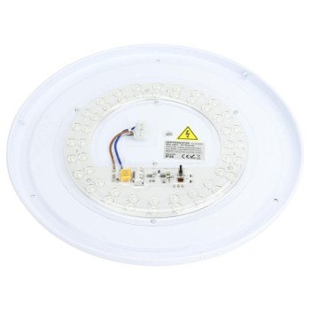 LED lubų šviestuvas, 24W, baltas/medžio, CCT šviesa
