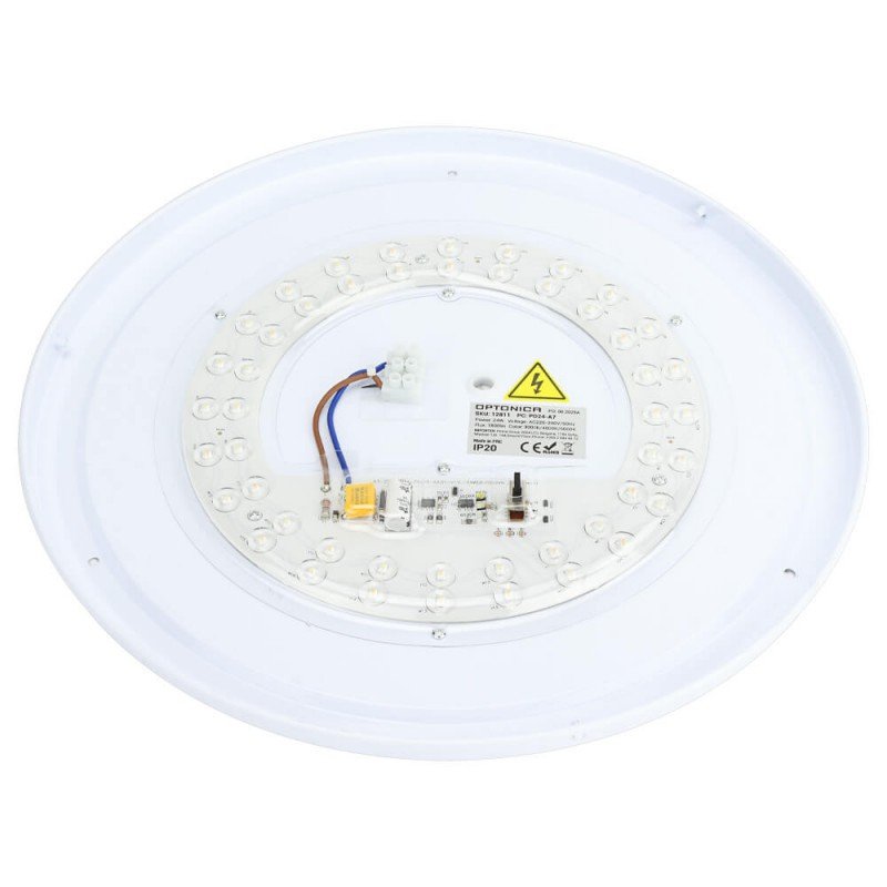 LED lubų šviestuvas, 24W, baltas/medžio, CCT šviesa