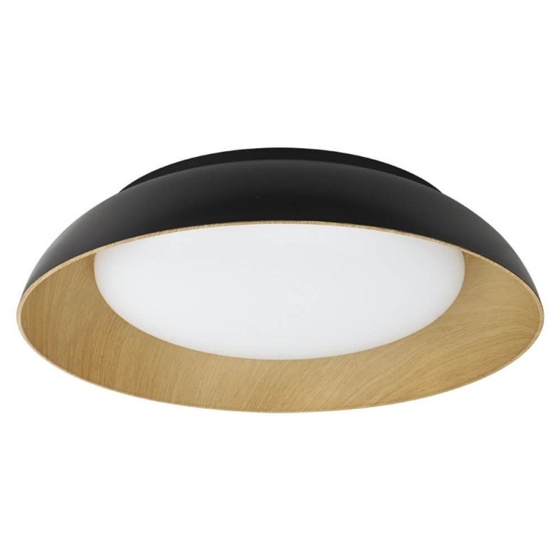 LED lubų šviestuvas, 24W, baltas/juodas/medžio, CCT šviesa