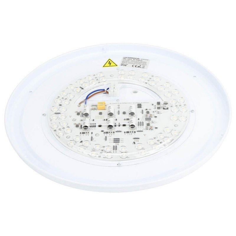 LED lubų šviestuvas, 48W, baltas/medžio, CCT šviesa, nuotolinis valdymas