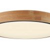 LED lubų šviestuvas, 60W, juodas/medžio, CCT šviesa, nuotolinis valdymas
