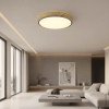 LED lubų šviestuvas, 60W, juodas/medžio, CCT šviesa, nuotolinis valdymas