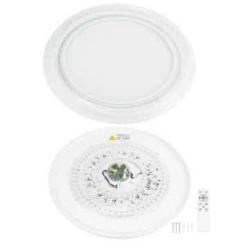 LED lubų šviestuvas, 40W, apvalus, juodas, atmintis, nuotolinis valdymas, RGB, CCT šviesa