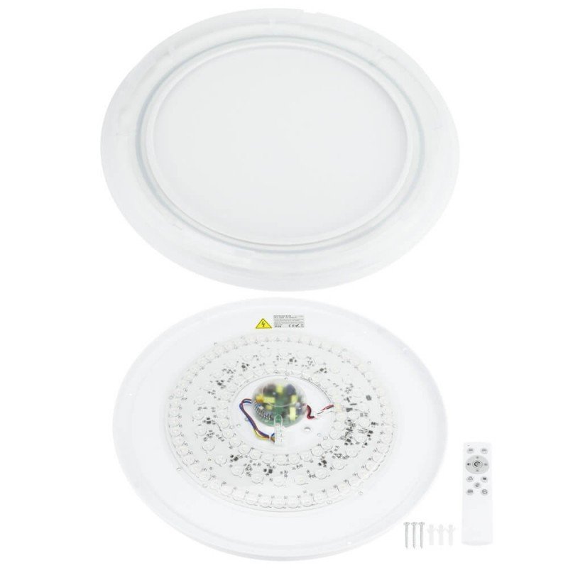 LED lubų šviestuvas, 40W, apvalus, juodas, atmintis, nuotolinis valdymas, RGB, CCT šviesa LED lubų šviestuvas, 40W, apvalus, juodas, atmintis, nuotolinis valdymas, RGB, CCT šviesa