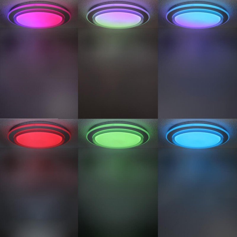 LED lubų šviestuvas, 40W, apvalus, juodas, atmintis, nuotolinis valdymas, RGB, CCT šviesa LED lubų šviestuvas, 40W, apvalus, juodas, atmintis, nuotolinis valdymas, RGB, CCT šviesa