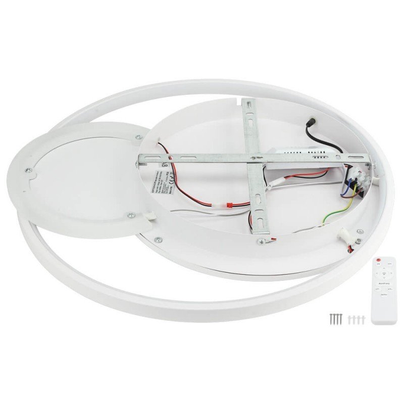 LED lubų šviestuvas, 64W, baltas/pilkas, CCT šviesa, nuotolinis valdymas LED lubų šviestuvas, 64W, baltas/pilkas, CCT šviesa, nuotolinis valdymas