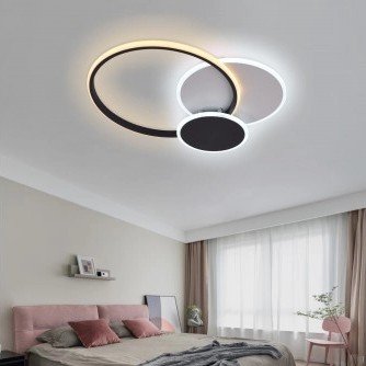 LED lubų šviestuvas, 78W, baltas/juodas, CCT šviesa, nuotolinis valdymas
