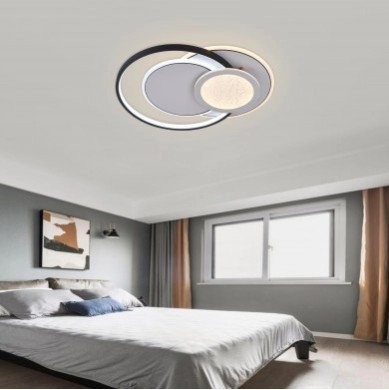 LED lubų šviestuvas, 84W, baltas/juodas, CCT šviesa, nuotolinis valdymas LED lubų šviestuvas, 84W, baltas/juodas, CCT šviesa, nuotolinis valdymas