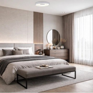 LED lubų šviestuvas, 36W, apvalus, pilkas, atmintis, nuotolinis valdymas, CCT šviesa