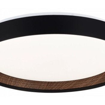 LED lubų šviestuvas, 36W, apvalus, juodas/riešutmedis, atmintis, nuotolinis valdymas, CCT šviesa