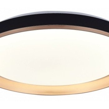 LED lubų šviestuvas, 20W, apvalus, juodas/auksinis, atmintis, nuotolinis valdymas, CCT šviesa