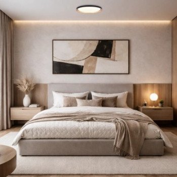 LED lubų šviestuvas, 20W, apvalus, juodas/auksinis, atmintis, nuotolinis valdymas, CCT šviesa