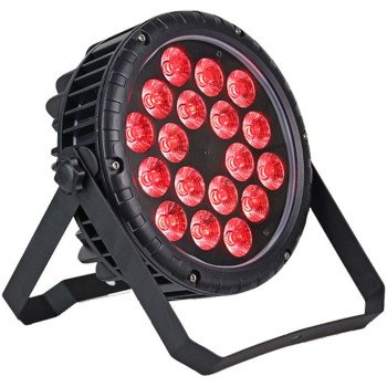LED PAR prožektorius, 18x10W, RGBW, plokščias, vandeniui atsparus, 4in1