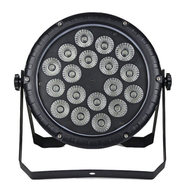 LED PAR prožektorius, 18x10W, RGBW, plokščias, vandeniui atsparus, 4in1 LED PAR prožektorius, 18x10W, RGBW, plokščias, vandeniui atsparus, 4in1