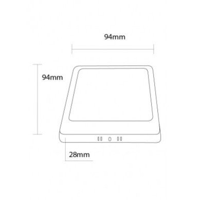 LED paviršinė panelė, kvadratinė, balta, 6W, CCT šviesa