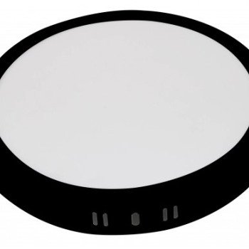 LED paviršinė panelė, apvali, juoda, 6W, CCT šviesa