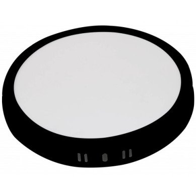 LED paviršinė panelė, apvali, juoda, 12W, CCT šviesa