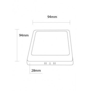 LED paviršinė panelė, kvadratinė, juoda, 6W, CCT šviesa