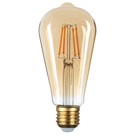 LED žvakė ST64 6W, auksinė, šilta balta šviesa LED žvakė ST64 6W, auksinė, šilta balta šviesa