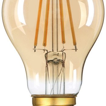 LED lemputė E27 A60 8W, dimeriuojama, auksinė, šilta balta šviesa