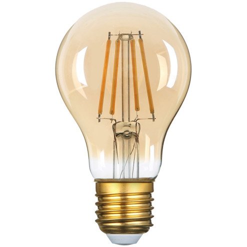 LED lemputė E27 A60 8W, dimeriuojama, auksinė, šilta balta šviesa LED lemputė E27 A60 8W, dimeriuojama, auksinė, šilta balta šviesa
