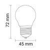 LED lemputė E27 G45 4W, dimeriuojama, skaidri, šilta balta šviesa