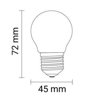 LED lemputė E27 G45 4W, dimeriuojama, skaidri, šilta balta šviesa