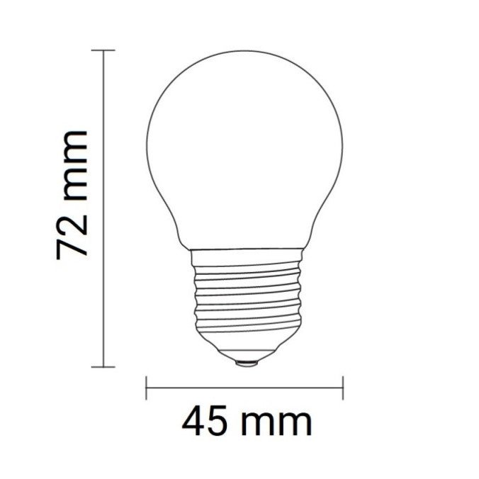 LED lemputė E27 G45 4W, dimeriuojama, skaidri, šilta balta šviesa
